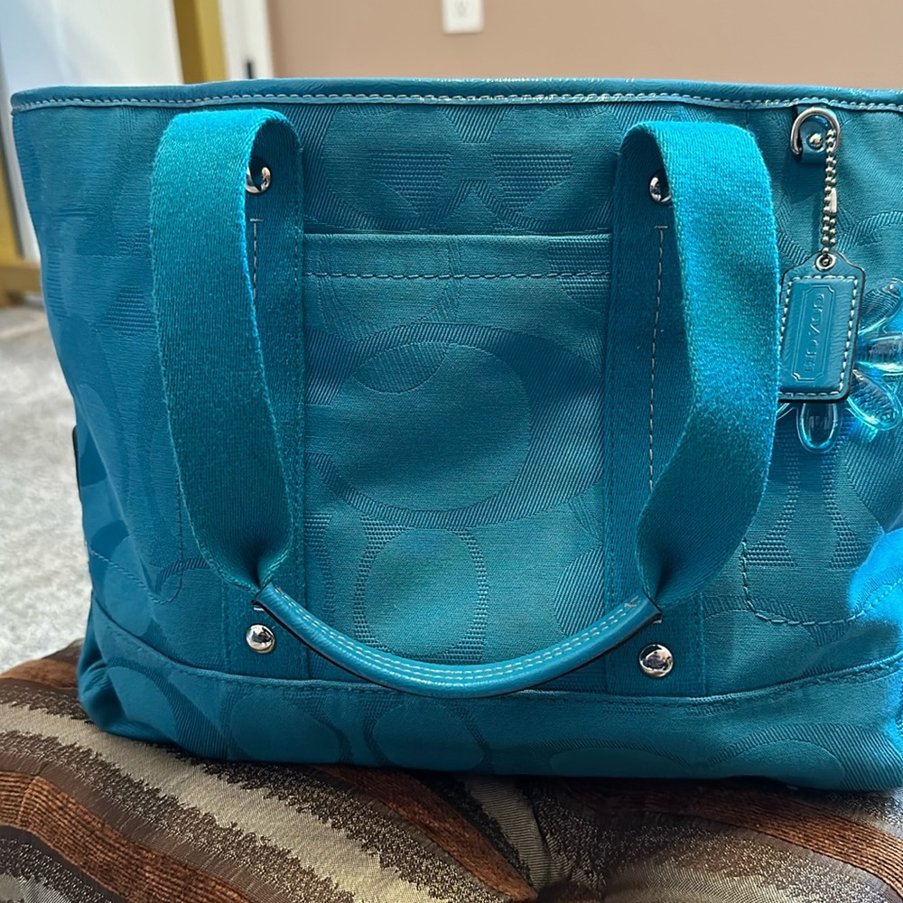 Teal Coach Mini Tote